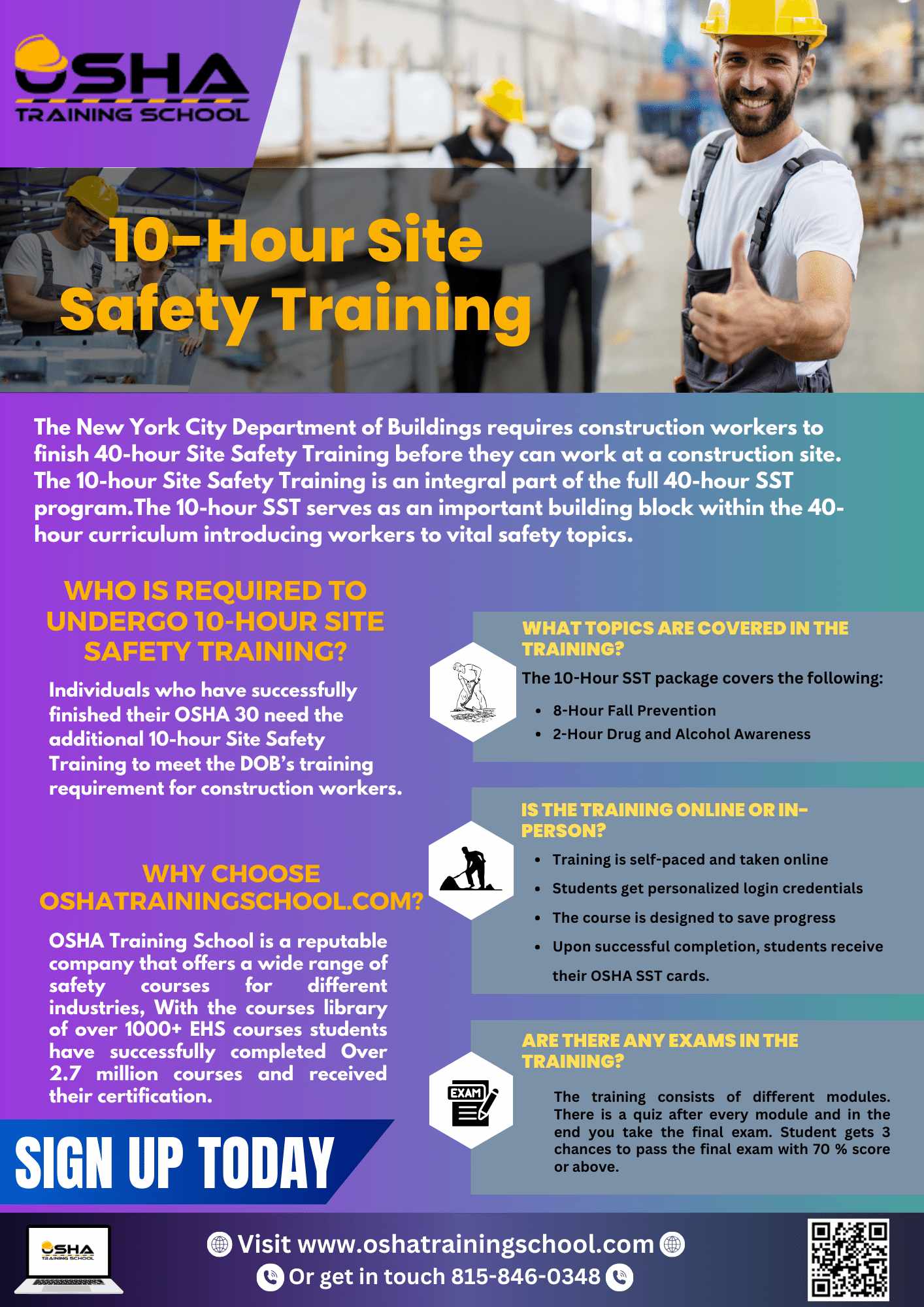 DOB approved NYC OSHA 10 Hour SST Online Course