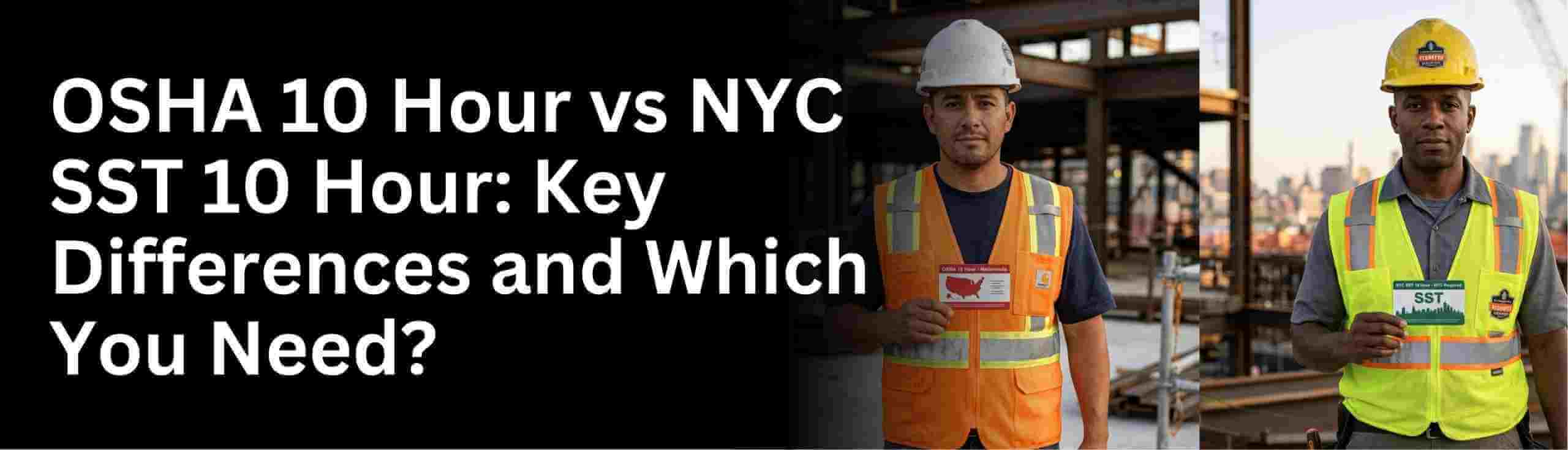 Learn about what is the difference in osha 10 hour construction training and nyc sst 10 hour training and get free osha 10 hour course