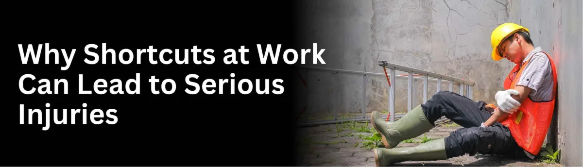 Worker taking shortcuts at work that can lead to serious workplace injuries